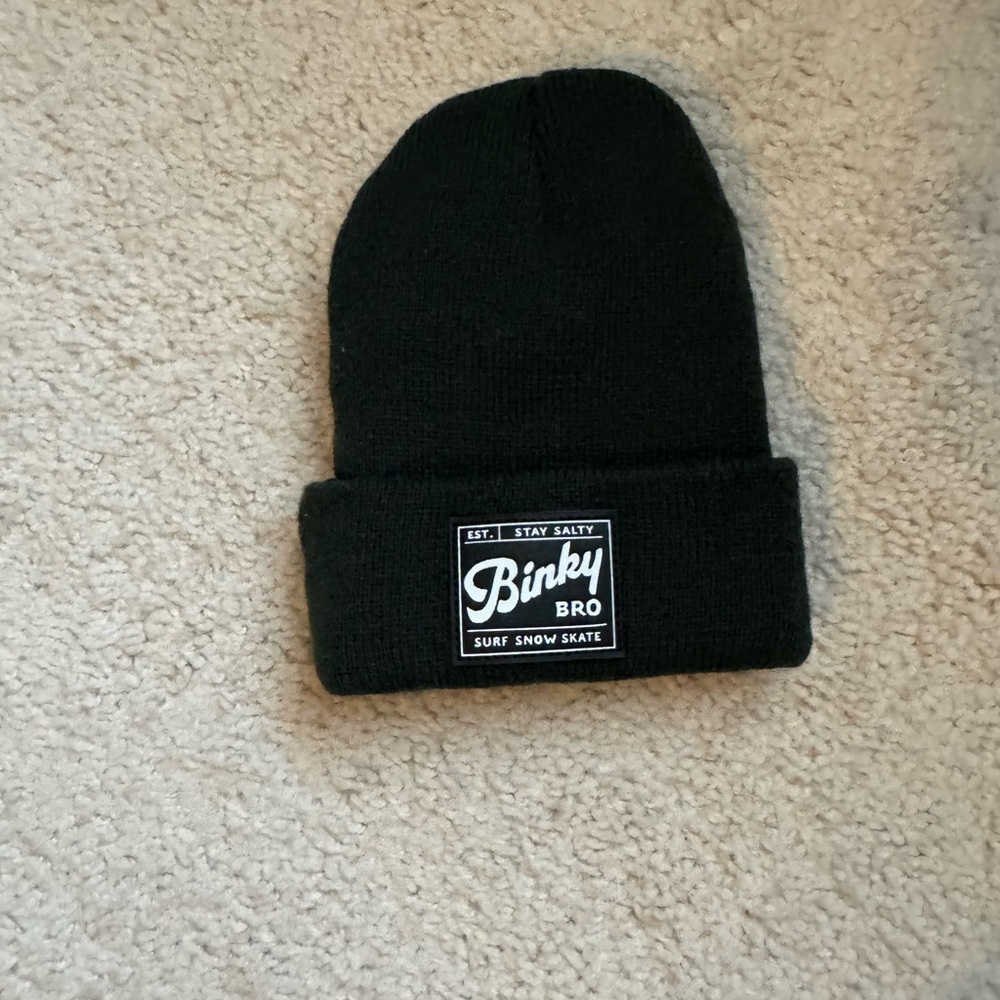Green Knit Winter Hat with Folded Cuff
